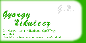 gyorgy mikulecz business card